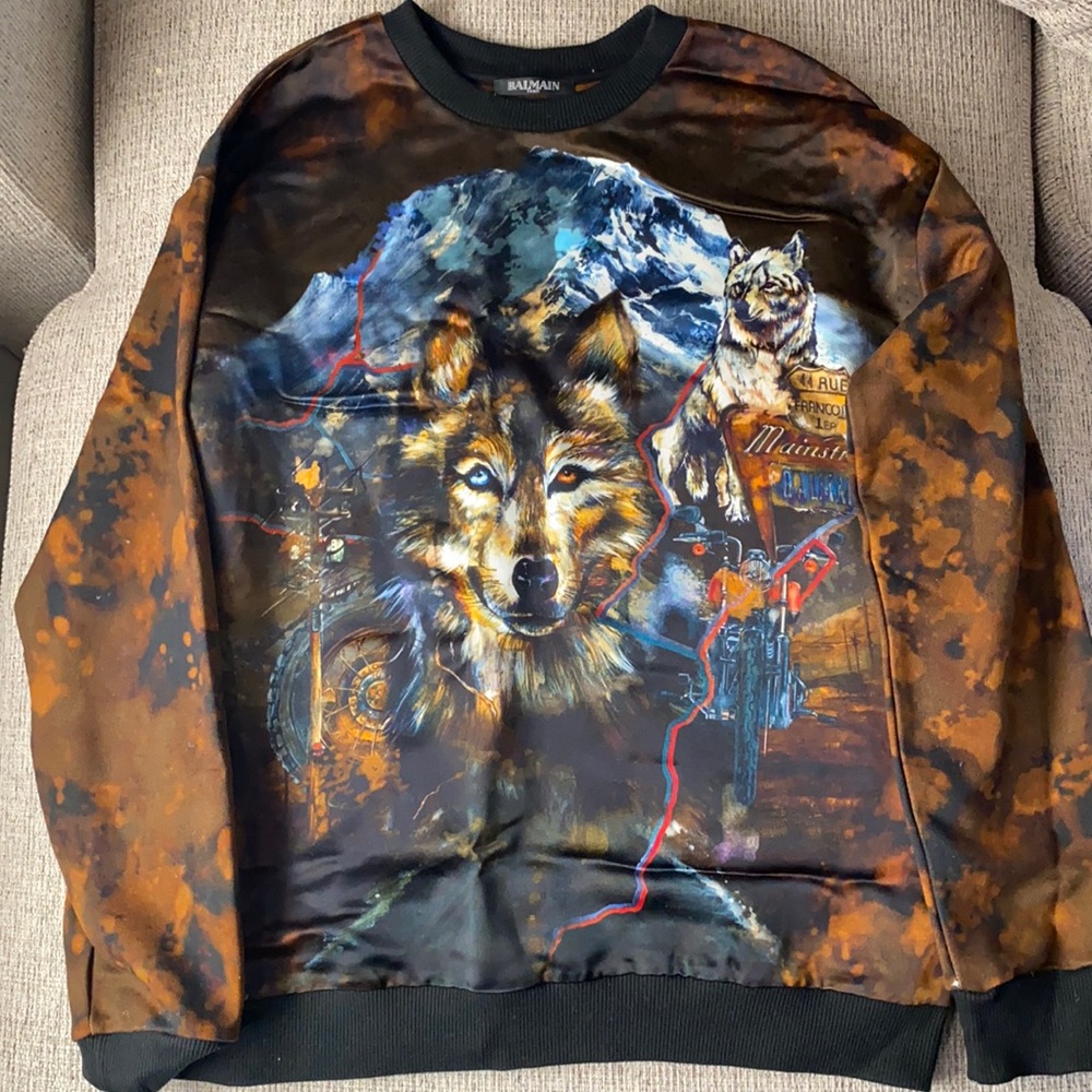 Balmain wolf print sweatshirt